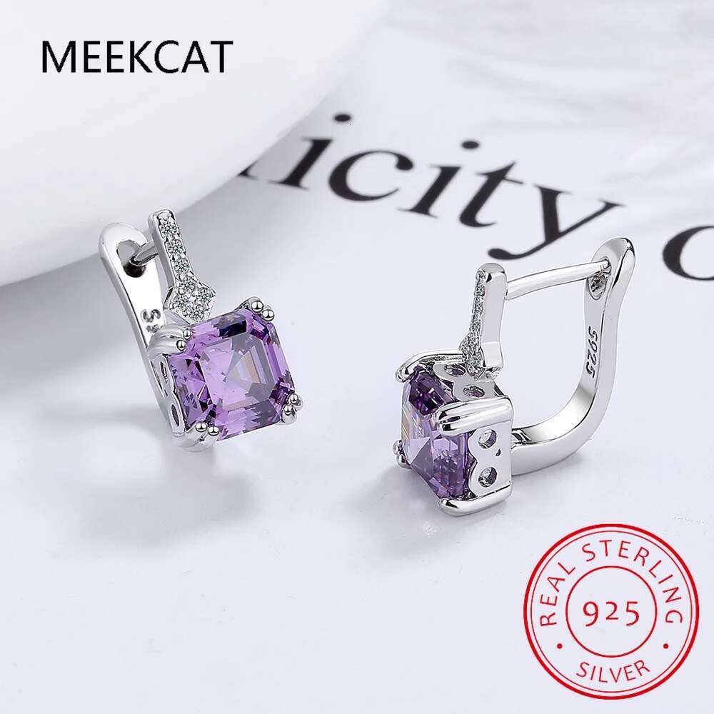 D Color VVS1 EX 1.0 CTTW Square Moissanite Ear Buckles for Women Wedding Engagement Sterg Sier Fine Jewelry