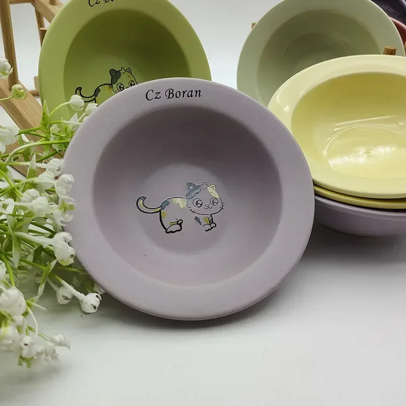 Elevated Pets Bowls Extra Wide Raised Cats Food Bowl Anti-Vomiting Cat Feeder Whisker Stress-Free Dog Ceramic Cat Feeding Bowls