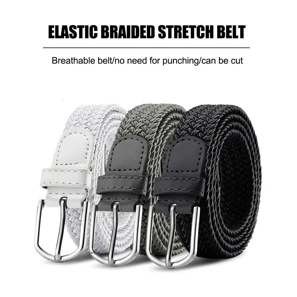 Hole-free Punch-free Braided Belt For Men And Women Elastic Canvas Belt Korean Style Versatile Student Pants Belt T U2M2 250227