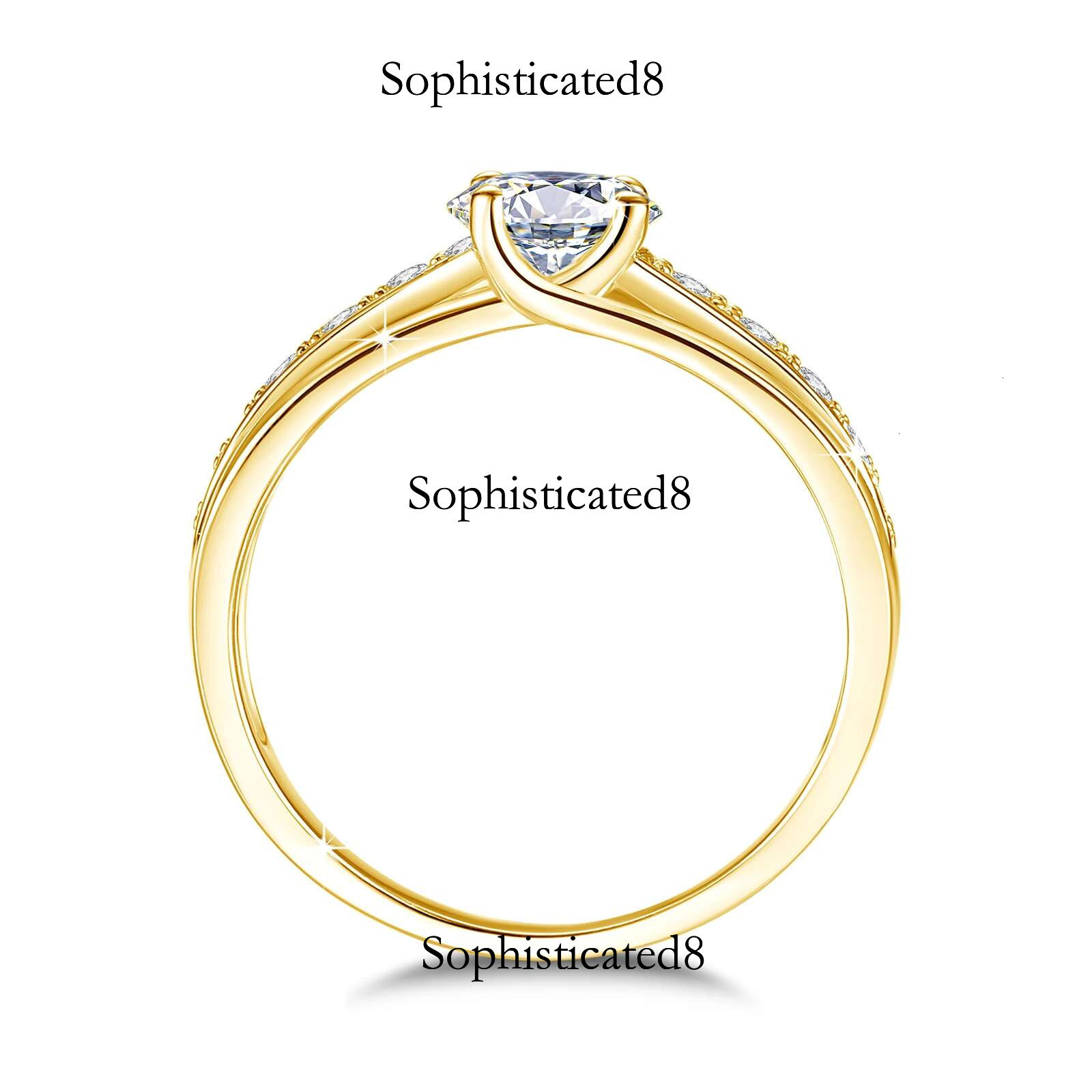 Initial 1 Moissanite Ring For Women Solid Sier Rhodium Plated Wedding Jewelry With Certificate Gift Female DD