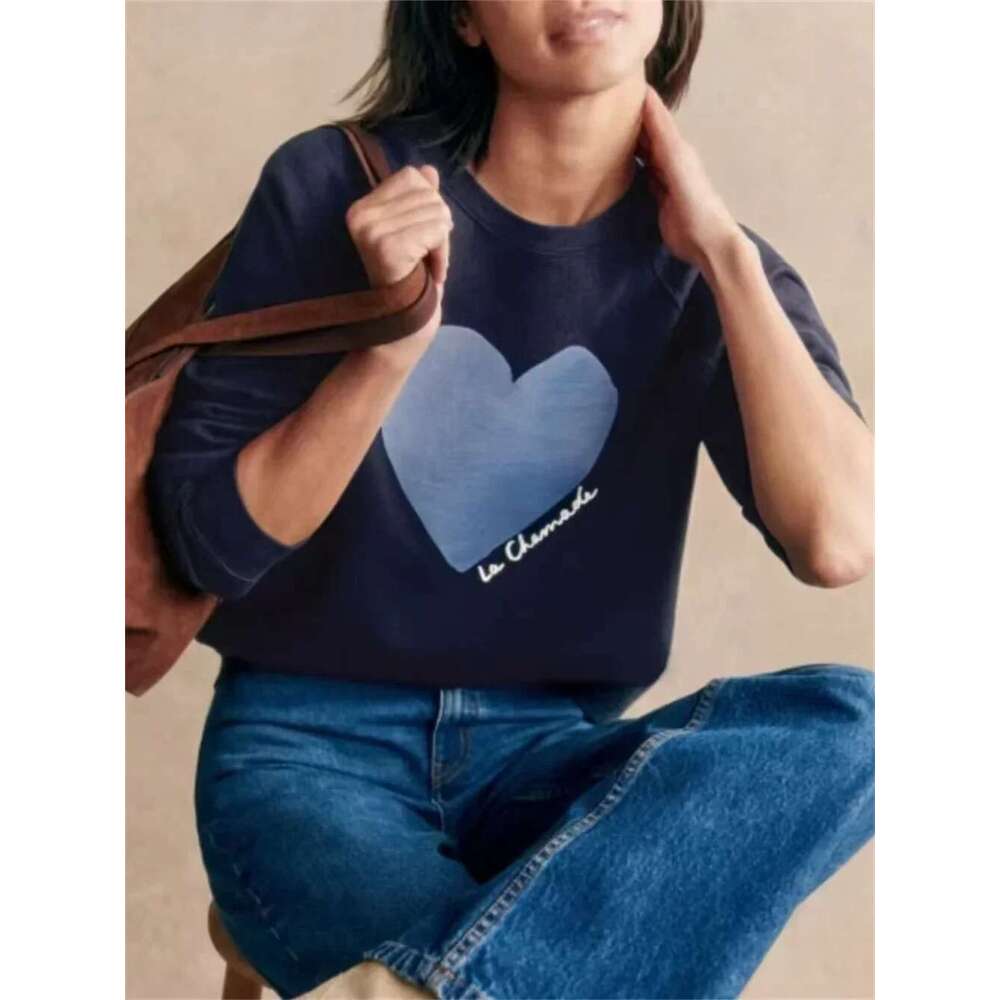 5 Colors Sweatshirt Women's Heart-Shaped Letter Printing Long Sleeve Casual O-Neck Female Pullover 2025 Autumn