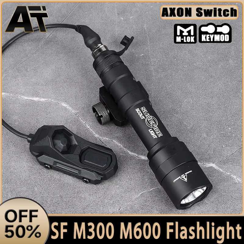 WADSN Type M600 M600C Tactical Flashlight Airsoft Hunting Gun Weapon MINI Scout Light Axon Dual Function Switch PicatinnyRailXJ250303