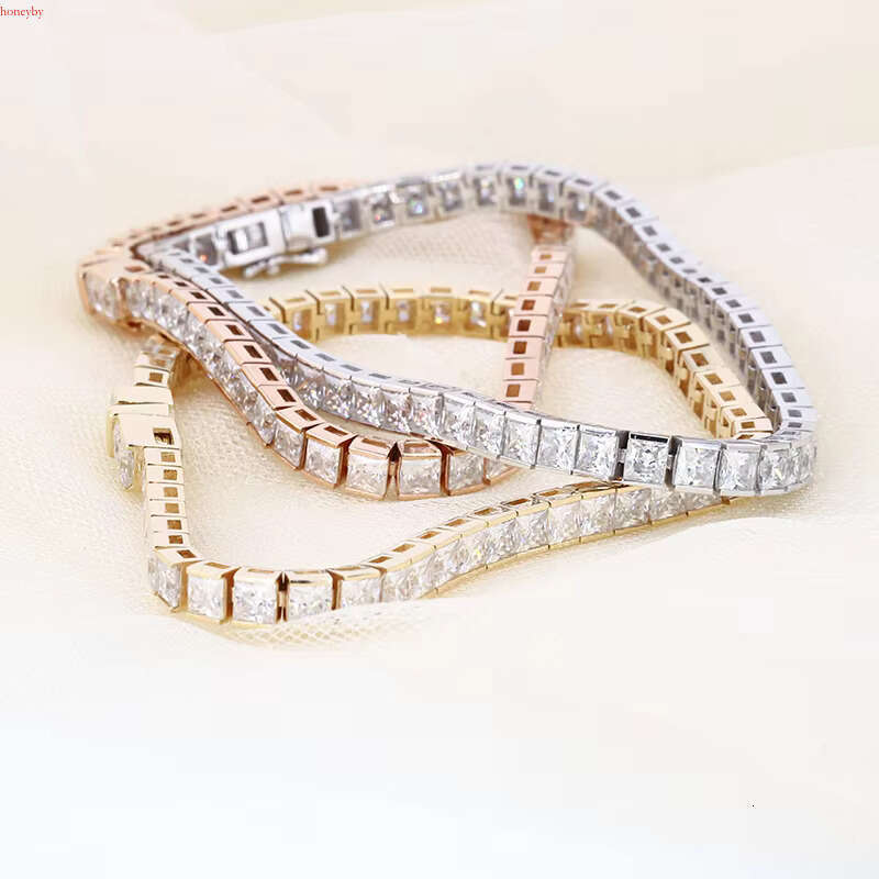 Starsgem Chain 3*5mm Oval Tennis 14k Gold Moissanite Bracelet