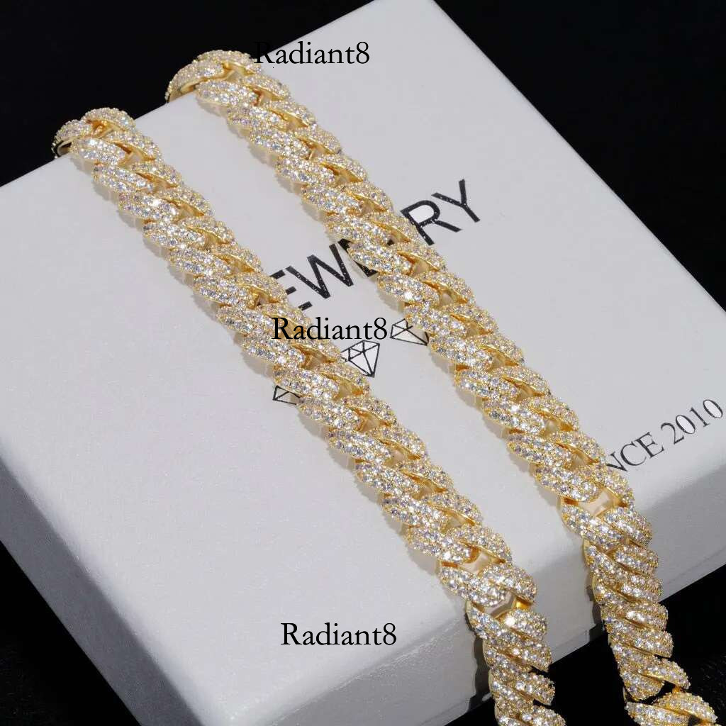 10mm Dia Cuban k Chain White Gold/ Gold Plated Bg 5A+ CZ Necklace Rapper Hip Hop Jewelry for Men and Women