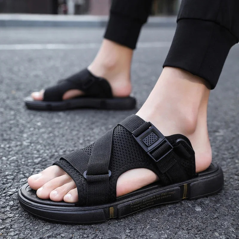 Men Sandals Soft Comfortable Non-Slip Men Shoes High Quality Woven Beach Sandals Mens Gladiator Sandals Summer Casual Flat Shoes 250303