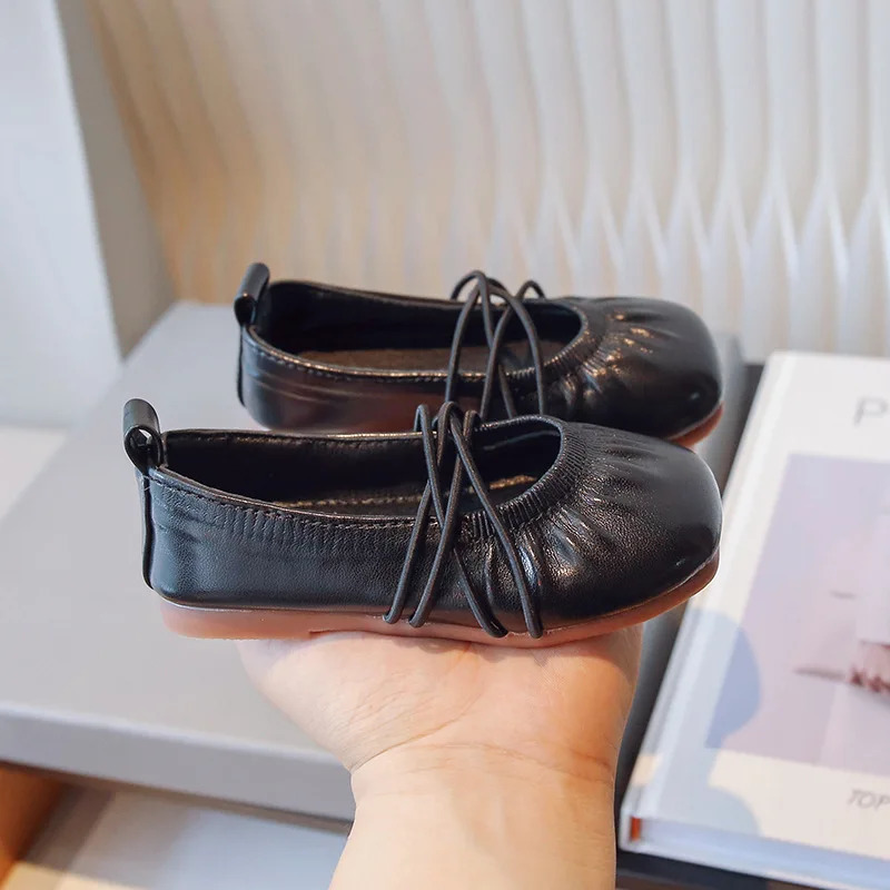 Baby Girl Shoes Fashion Solid Color Casual Mary Janes Soft Flats Children Kids Leather Comfortable Toddler Slipon Loafers 250303