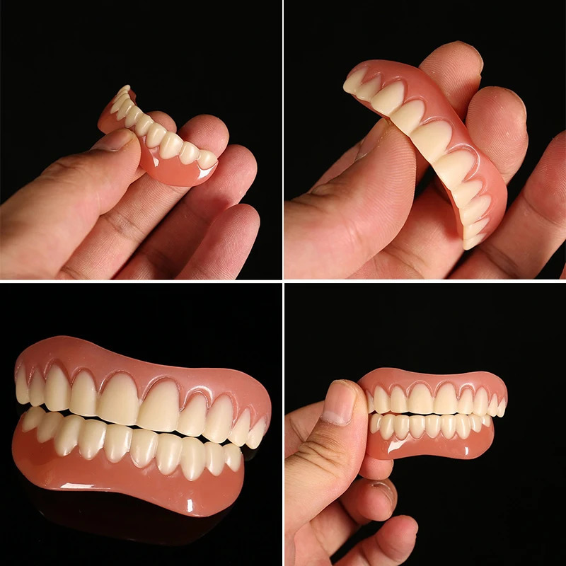 False Teeth Silicone Upper Lower Veneers Dentures Paste Fake Teeth Braces Perfect Laugh Veneers Comfortable Teeth Orthodontic Ma 250228