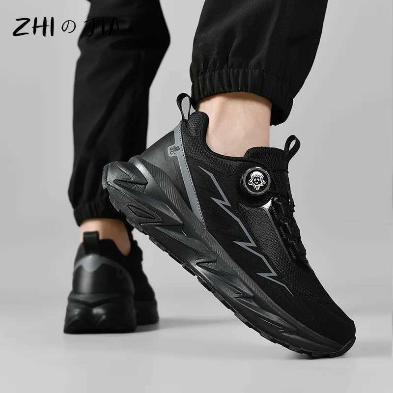 Spring Summer Large Rotating Buckle hot Mesh Breathable Sneakers Mens Running Fi Casual Shoes 39-48 Z250307