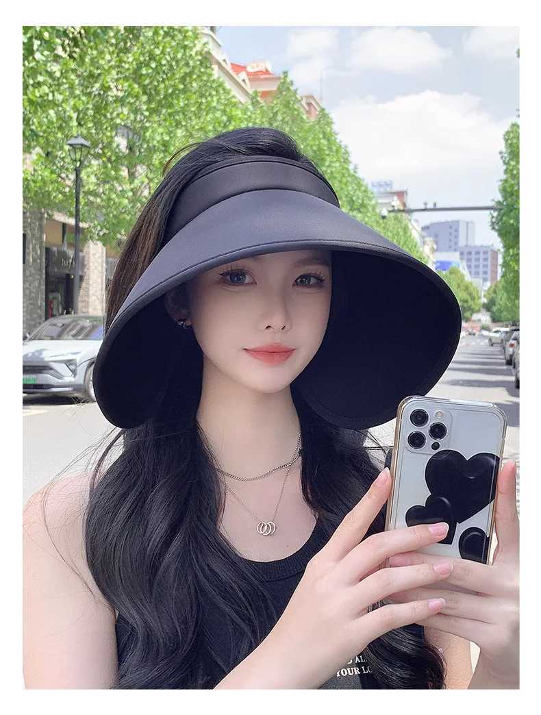 Summer Empty Top Str Hat For Women Bowknot Wide Brim Floppy Panama Hats Female La Visor C Outdoor Foldable Beach Sun CsXJ250304