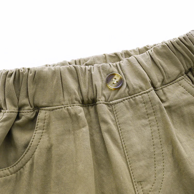 Summer Fashion 2 3 4 5 6 8 10 12 Years Cotton Handsome Big Pocket Elastic All Match Cargo Shorts For Kids Baby Boy 250304