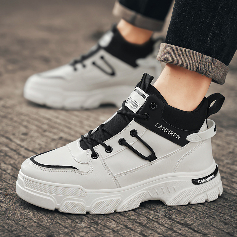 Four Seasons 2025S New Original Designer Fashionable High Top Martin Boots Men s Lace Up Versatile Outdoor Hiking Shoes Anti Slip Casual Short Boots