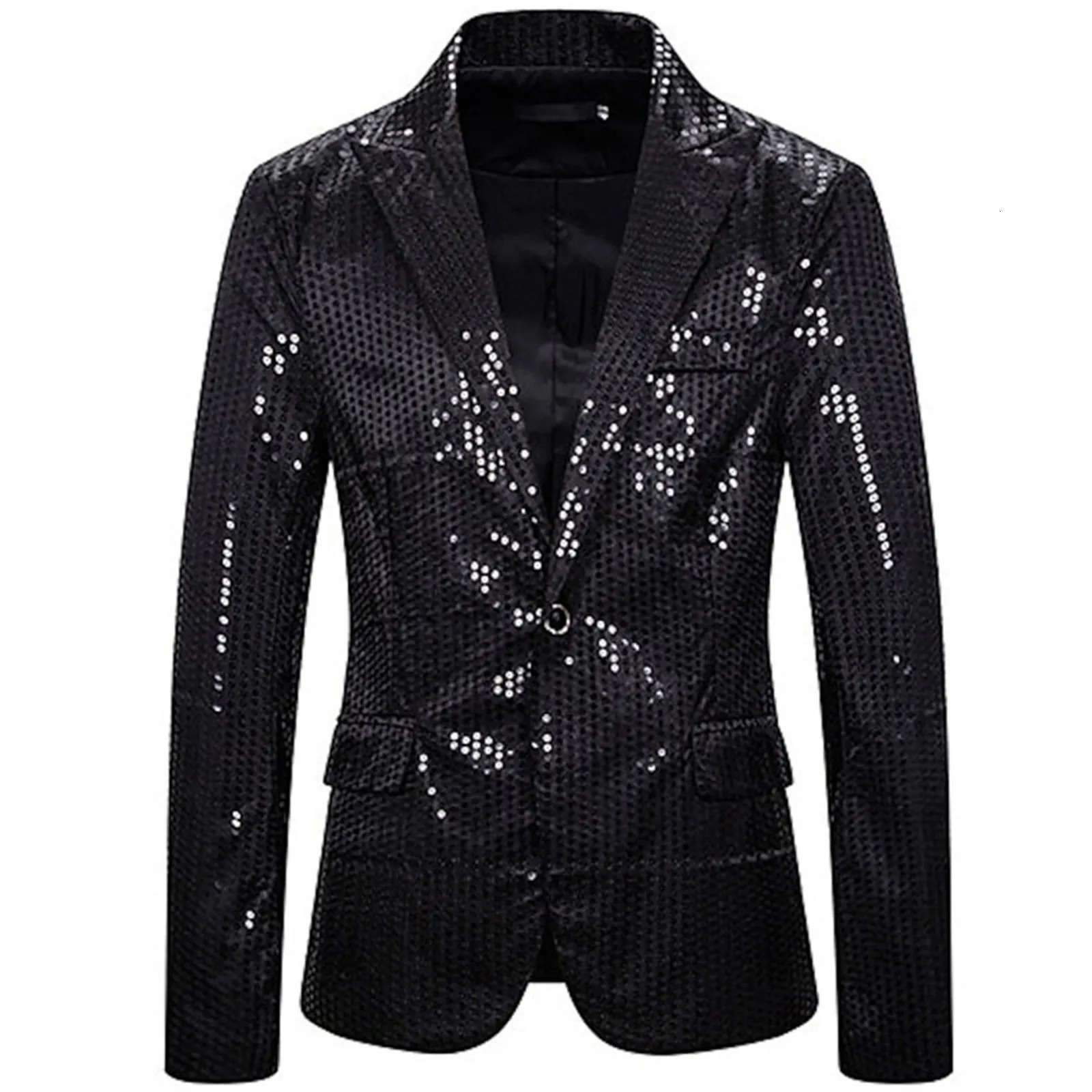 Mens set sequin jacket party stage costume shiny cool nightclub show fashionable Ropa Hombre 250304