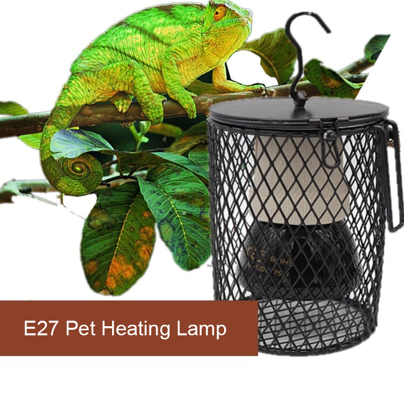 E27 Pet Heating Lamp for Turtle Snake lizard Infrared Ceramic Emitter Heat Light Reptile Lamp With Anti Bite Spring EU Plug