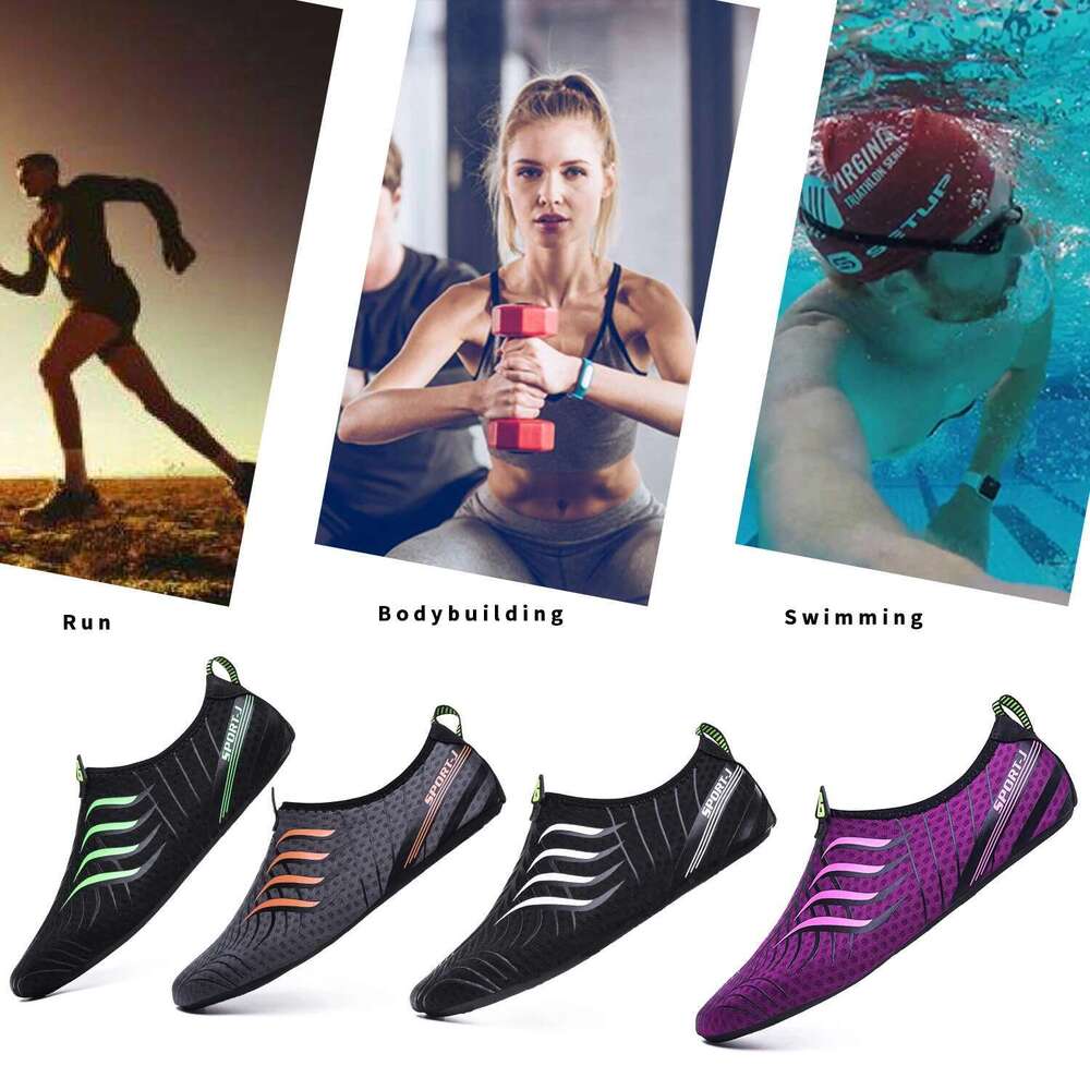 Men Water Aqua Shoes Women Swimming Sneakers Barefoot Sandals Beach Wading Flats Unisex Breathable Quick Dry Footwear