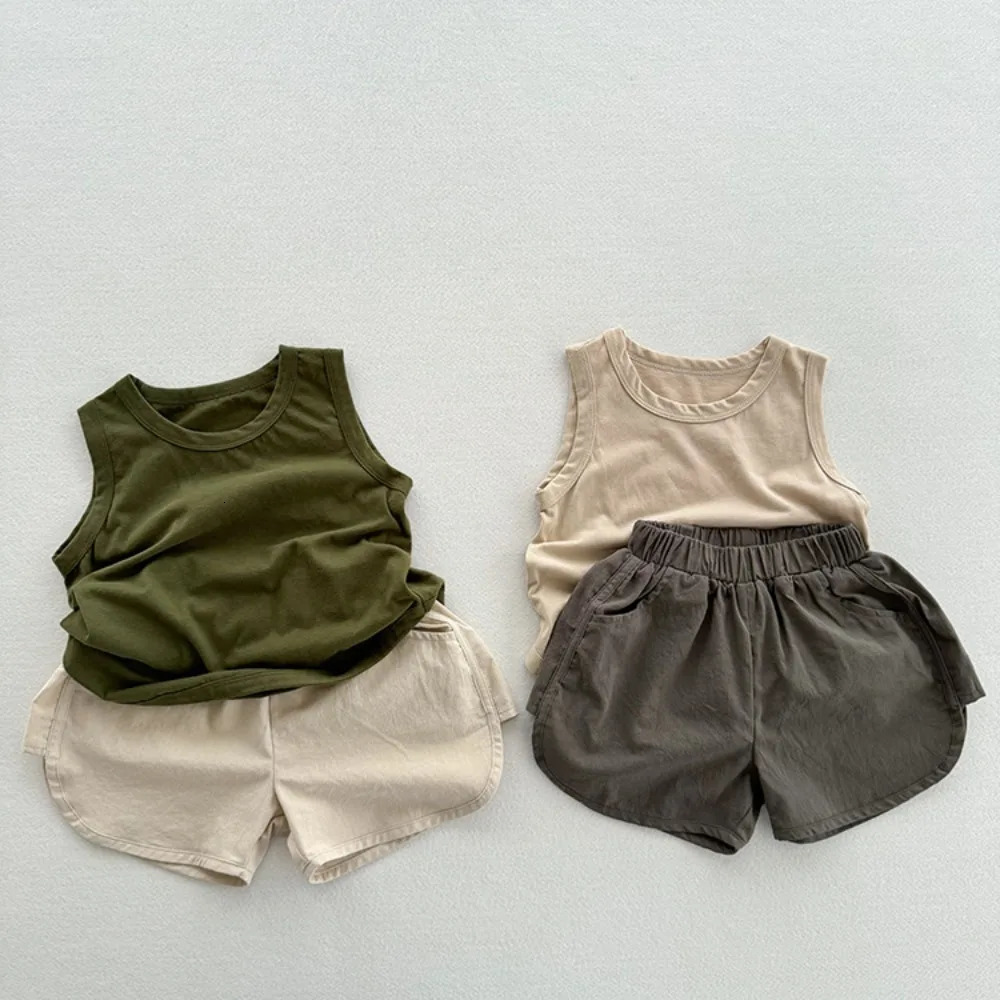 5038 Childrens Pants Summer Solid Color Baby Boys Shorts 1-7Year Kids Pant Shorts 250304