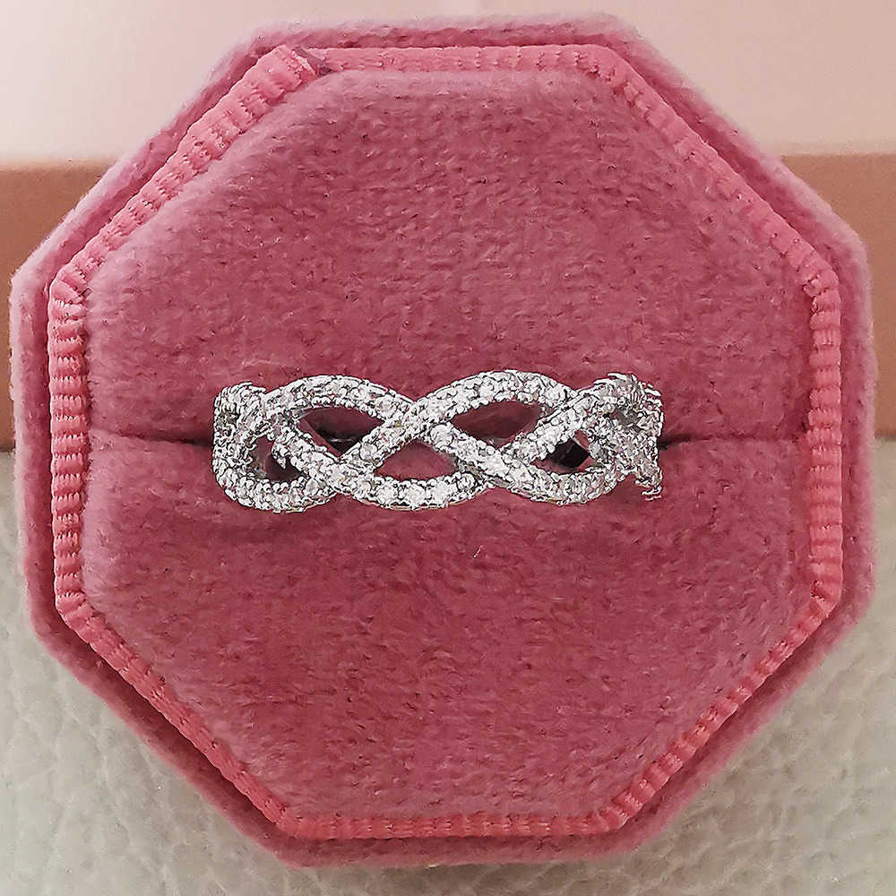 Couple Rings Zircon Circle Ring Female Shein Popular Engagement Ring r6884 H25303