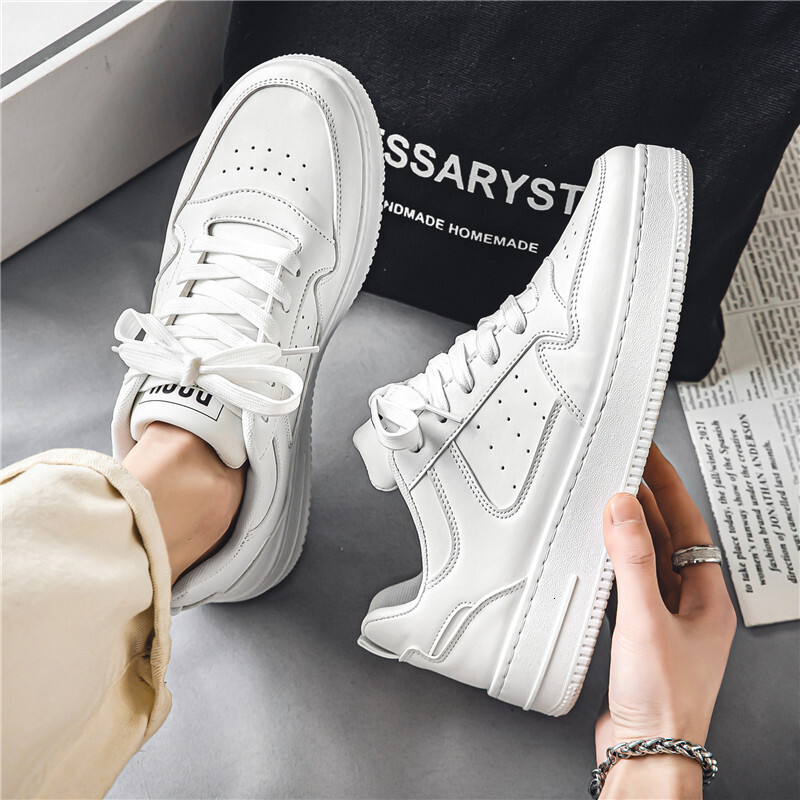 Men's Spring New Fashionable Breathable White Shoes Student Trendy Designer Shoes Multi Functional Thick Soled Sports And Leisure Low Cut Board S