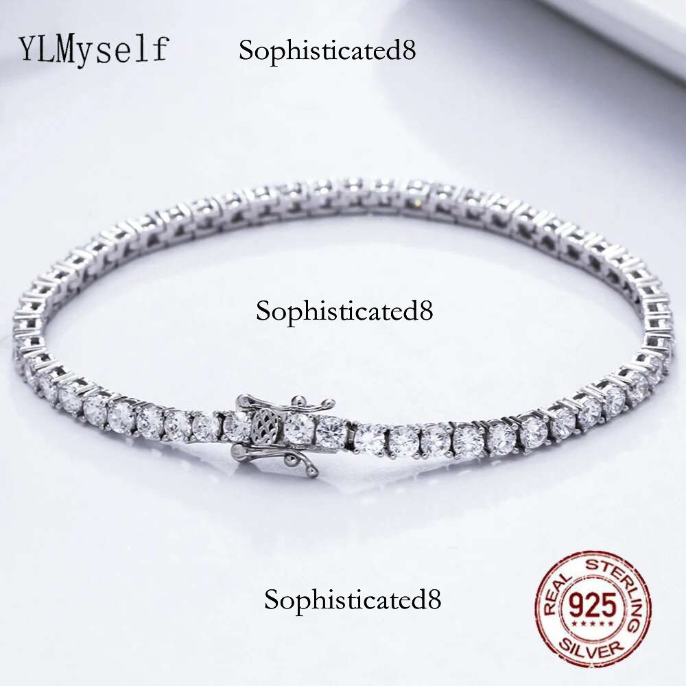 Pure Sier Of 16-20.5CM Tennis Bracelet Jewelry 2-4mm 5A CZ Eternal Gift For Wife Stunning Real Jewellery