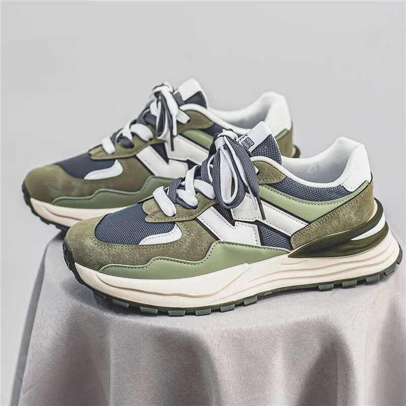 Summer Mesh Casual Trend Classic Color scheme Fashion Running Shoes Cushioning Thick Soled Breathable Sneakers Men