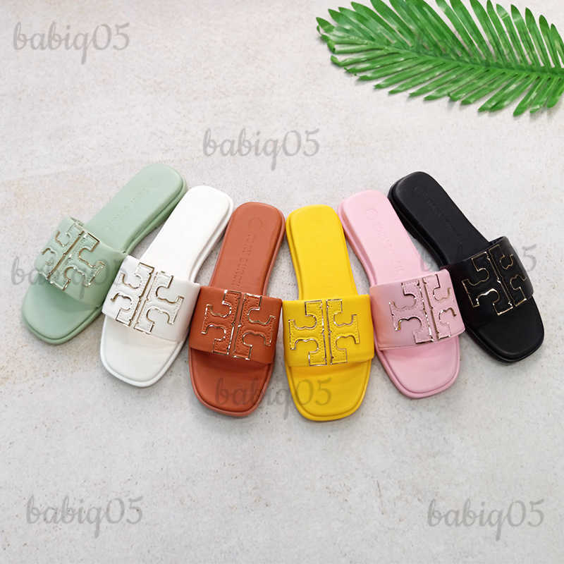 Slippers TB Leather Slippers Womens Shoes American Slippers Fashion Womens Slippers T250304