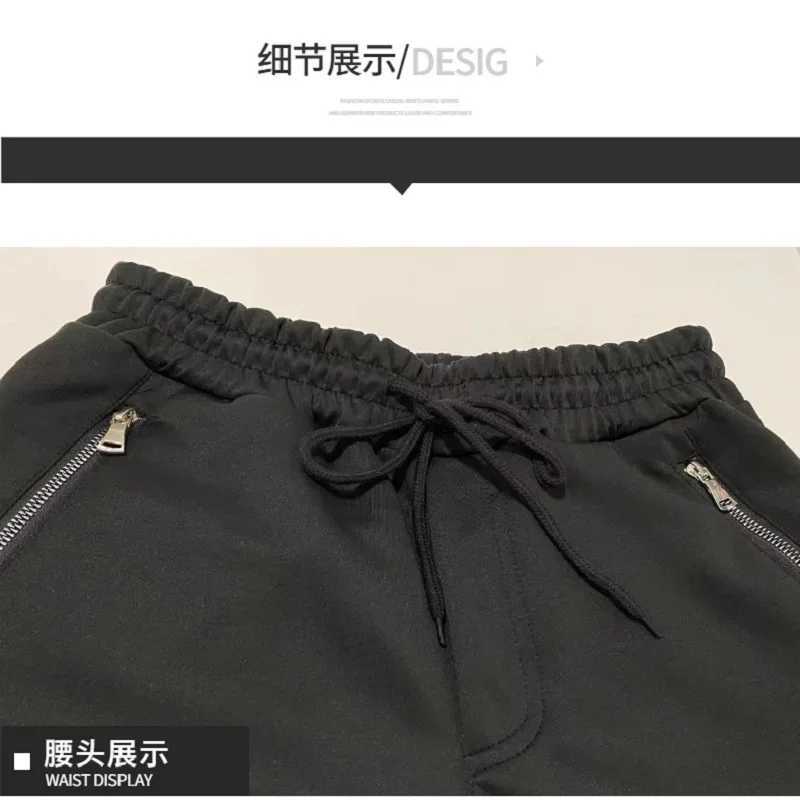 Sports pants mens autumn pleated ankle pants elastic ultra-thin backpack fashionable running casual pantsXJ250303