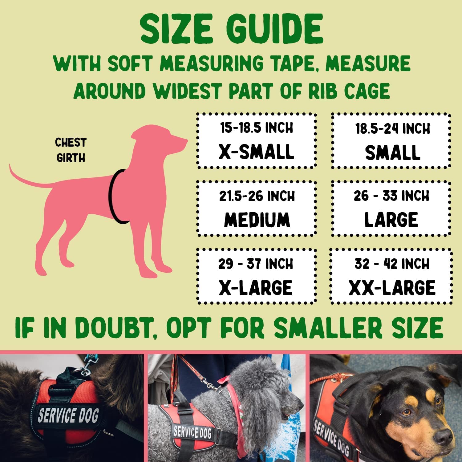 Service Dog Vest + ID Tag + 50 ADA Information Cards - Service Dog Harness