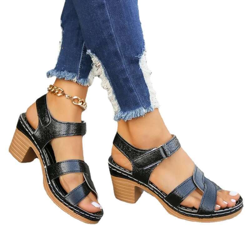 Platform High Women Heels 2025 Summer Dress Chunky Open Toe Shoes New Design Brand Sgback Sandals Female atos Muje