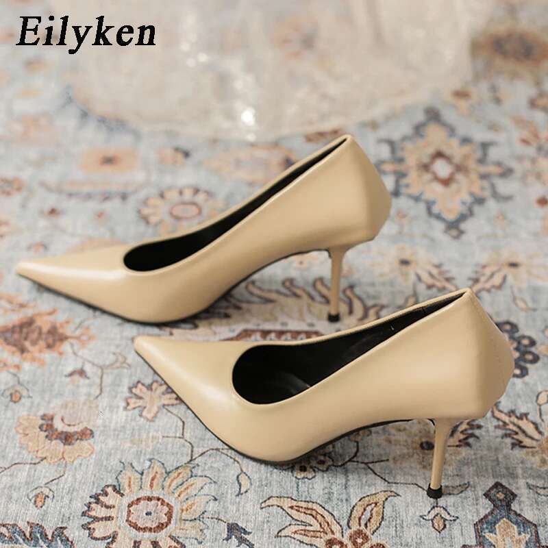 Eiyken Sexygreen Thin High Heels Pumps Women Pointed Toe Slip On Shoes Elegant Prom Wedding Stripper Ladies Sandals