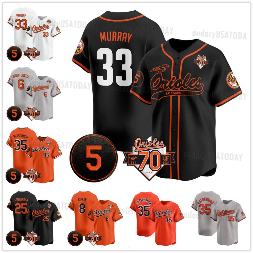 1954-2024 Orioles 75th Cal Ripken Baseball Jerseys Coby Mayo Adley Rutschman Ryan Mountcastle O'Neill Jorge Mateo Dean Kremer Kyle Bradish Grayson Rodriguez O'Hearn