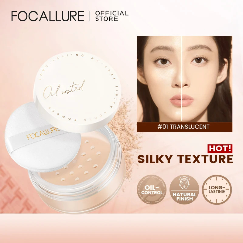 FOCALLURE Oil-Control Matte Loose Powder Waterproof Non-Cakey Translucent Silky Smooth Face Makeup Setting Powder Cosmetics 250224