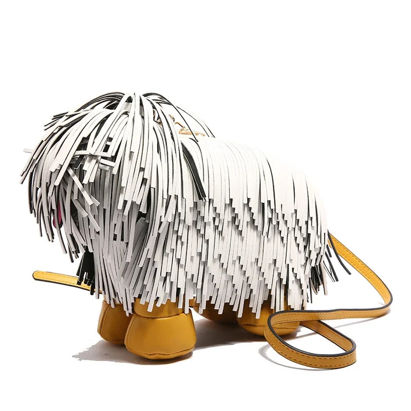 Highend PU Unique Dog Shape Shoulder Bags Personality Super Cool High Quality Tassel Womens Crossbody Bags 2024 Fashion 250218