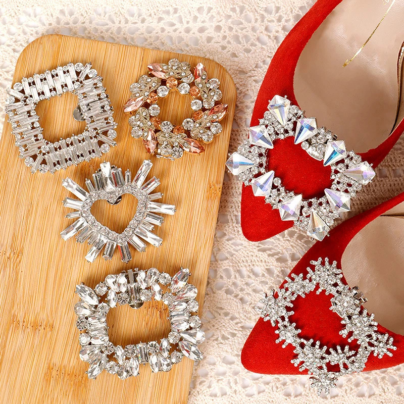 1Pcs Detachable Womens Shoes Metal Decorative Shoe Clip Shoe Clip DIY Accessories High Heels Jewelry Bride Wedding Shoes 250218