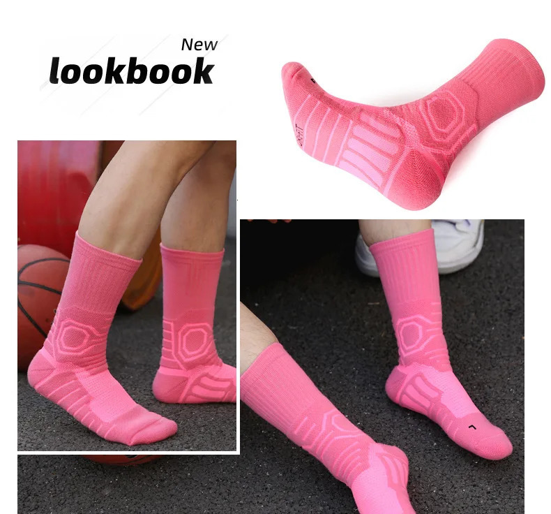 Women Professional Basketball Sock Long Tube Sports Men Thickened High Towel Sweat-absorbent Non-slip Breathable Elite W100 250303