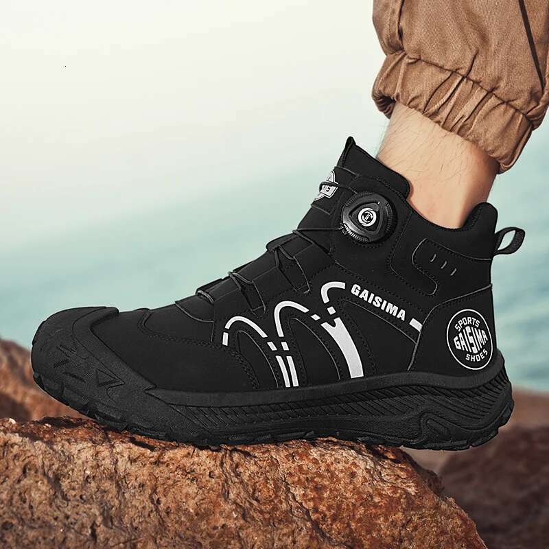 Street Yellow Men's Biker Fashion Design Knob Motorcycle Men British Style Casual Outdoor Leather Ankle Boots Man