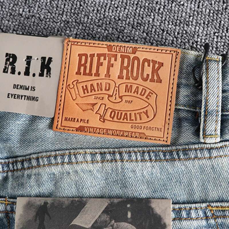 Heavy Washing In Autumn To Make Worn Bai Qian Blue Jeans Men Slim Small Straight Joker Youth Casual Pants Tide