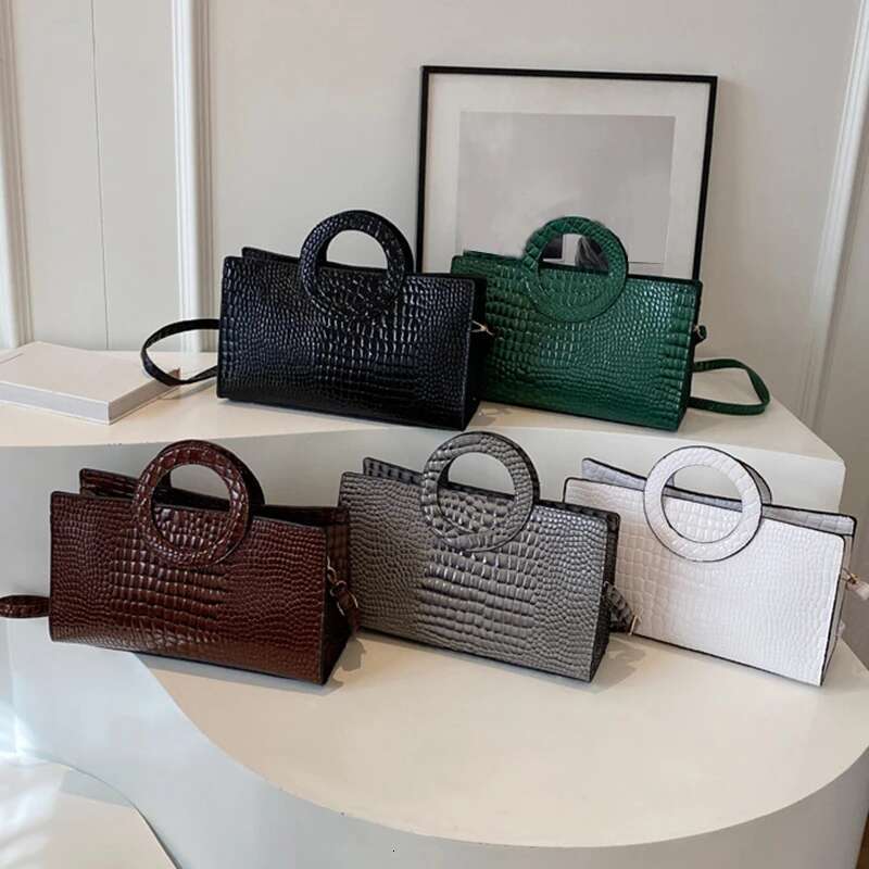 Crocodile Pattern Women Handbag Fashion Shoulder Famous Brand Designer PU Leather Crossbody Ladies Large Hand Bag