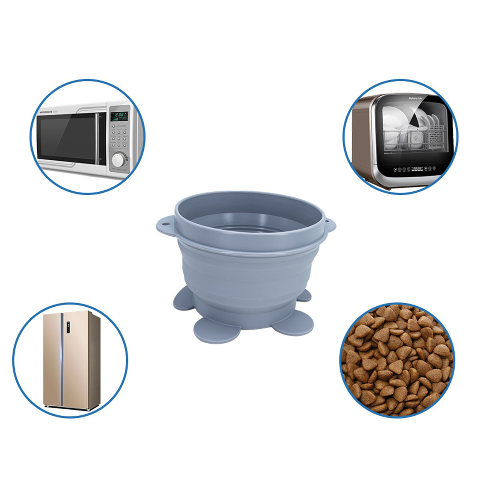 Pet Collapsible Bowls Feeding Watering Dish Super Convenient for Pets Dogs and Cats