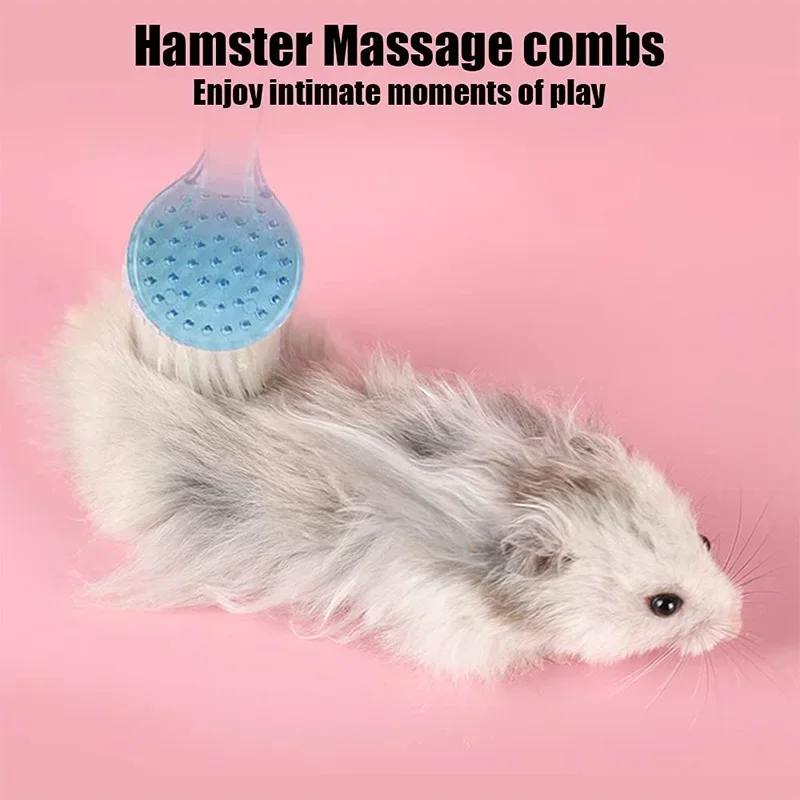 New Tepy Hamster Brush Bathing Brush Guinea Pig Massage Combs for Hedgehog Small Animal Grooming Tools Soft Cleaning Brush