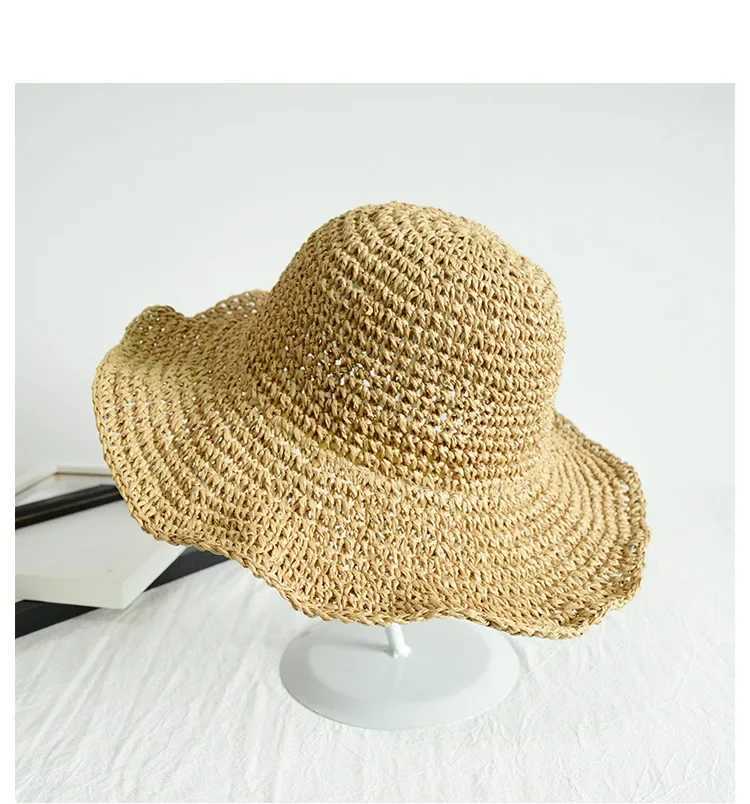 Beach Hats Adults Female Sunscreen C Simple Women Str Hats Summer Sun Hats for Women La Folding Travel Cs FemaleXJ250304
