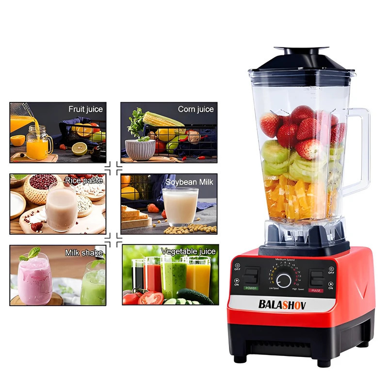 2000W Heavy Duty Commercial Blender Stationary Mixer Food Processor Ice Smoothies for Kitchen High Power Juicer BPA Free 250303