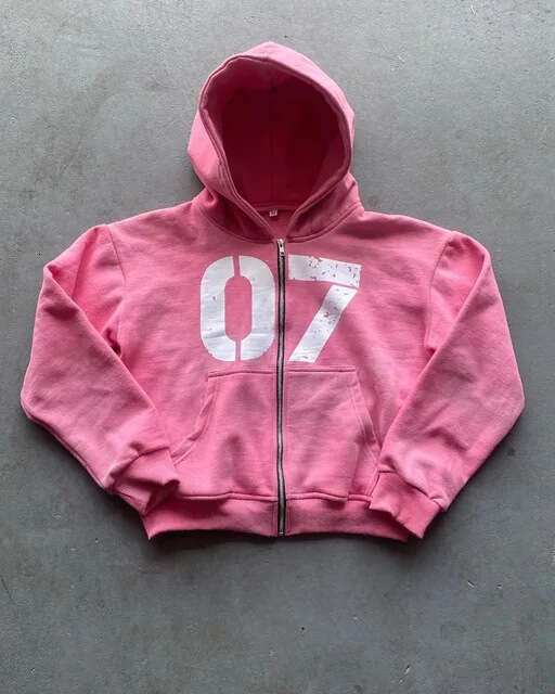 07 Trendy Street Loose Hoodie for Men and Women, Hip Hop, Sports Zipper, Hoodie, Pants Set gift for man