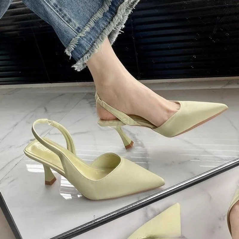 2025 New Summer Wens Shoes Fi Wens Pumps Pointed Toe High H Shallow Wens Sandals Shoes for Wen Zapatos Mujer Z250304