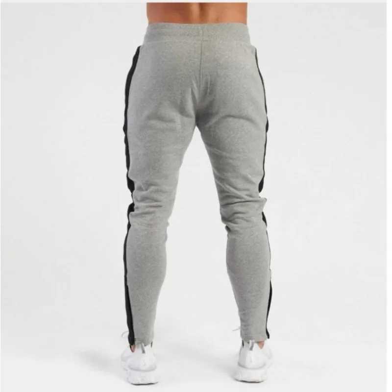 Winter New Matching Color Plus Fleece Warm Small Foot Pants Mens Sports Pants Fitness Casual Pants Men M-3XLXJ250303