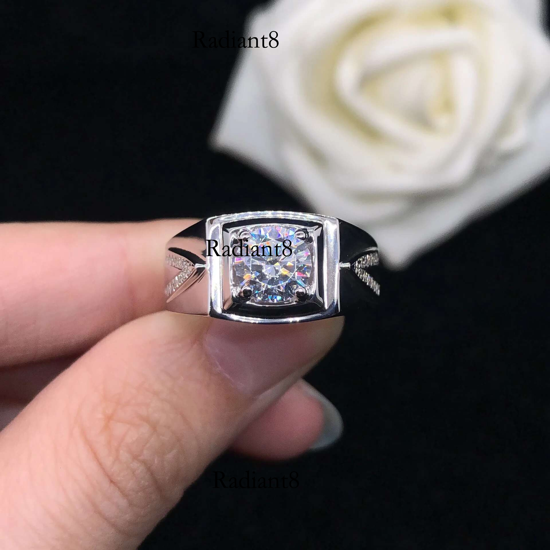 Boutique PT950 Dia Fashion Atmospheric 1 Moissanite Temperament Men's Platinum Ring