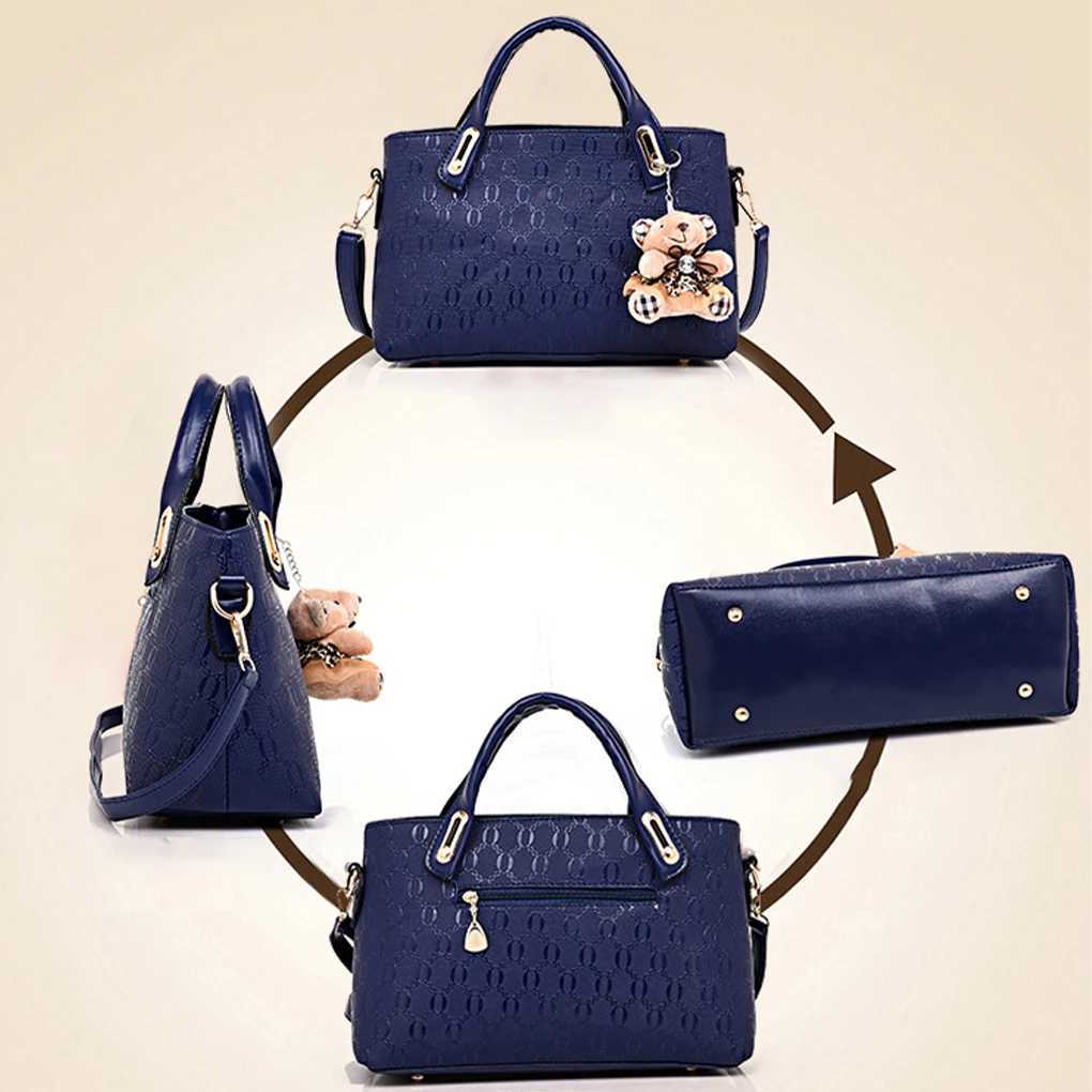 4pieces Classic Handbag For Ladies Large Capacity And Durable Versatile Handy Bags For Women Purse red Z250303