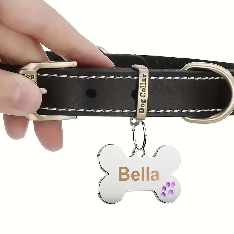 Anti-lost Dog ID Tag Personalized Dogs Cat Tags Bone Shape Customized Pet Nameplate for Collar Necklace Free Gift Chihuahua