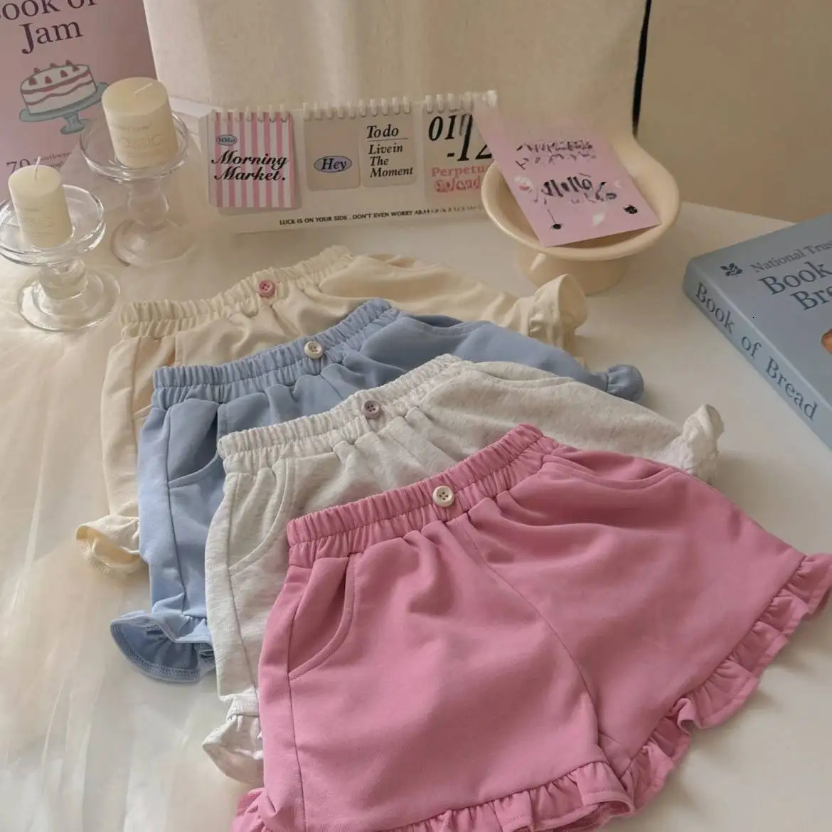 Baby Girls Short Pants Kids Candy Color Shorts Toddler Loose Trousers Summer 1 To 6 Yrs Childrens Clothes Fashion 250304
