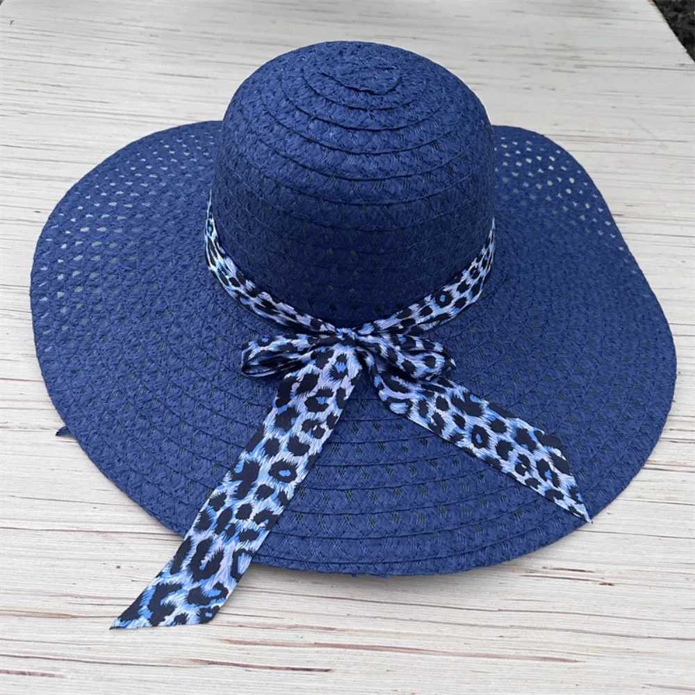 Foldable Wide Brim C Women Beach Hat Sunshade Anti-UV Sun Hat Sun Protection Dome Big Eave Woven Hat OutdoorXJ250304