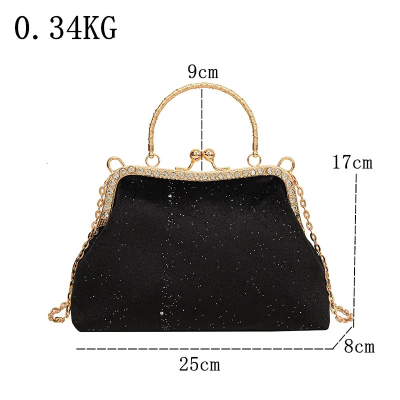 Retro Evening Bag Women Handbags Vintage ner Purple Blue Chain Shoulder Bags Lock Shell Clip Crossbody Female Purse 250303