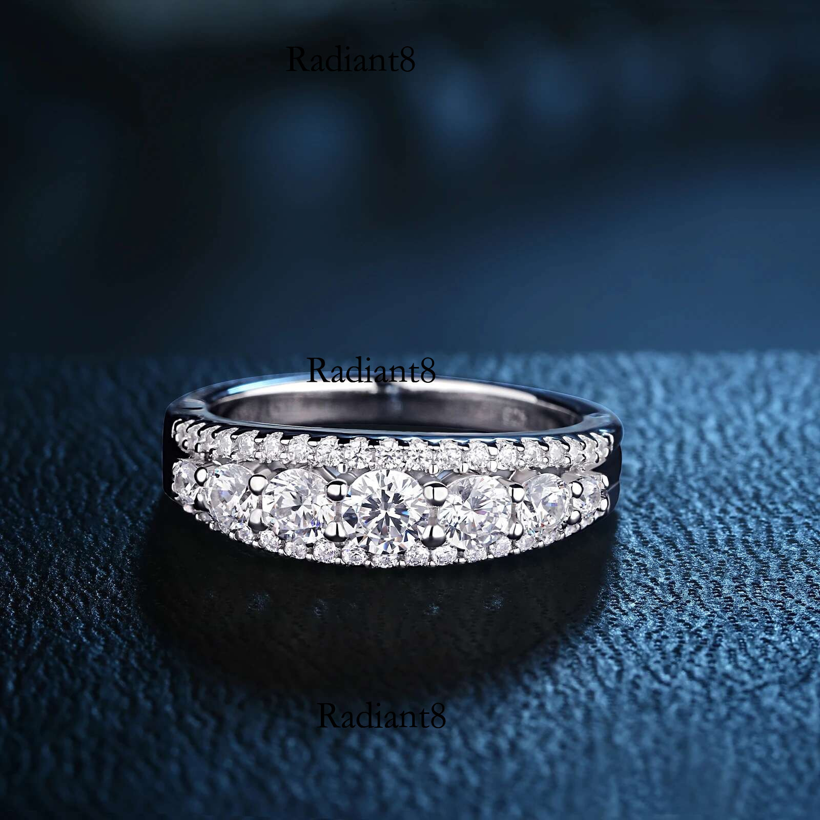 Newshe Sterg Sier Eternity Ring Wedding Band for Women 1.1ct Round White AAAAA Cz Size 4-13